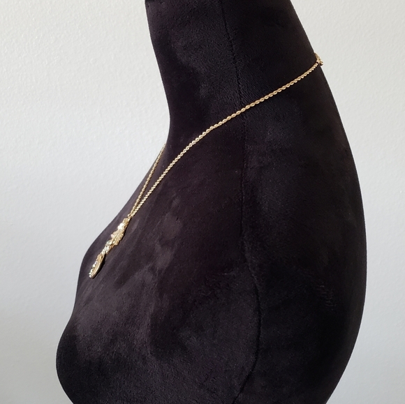 NEW Gold Jeweled Mermaid Pendant Necklace - Picture 5 of 7